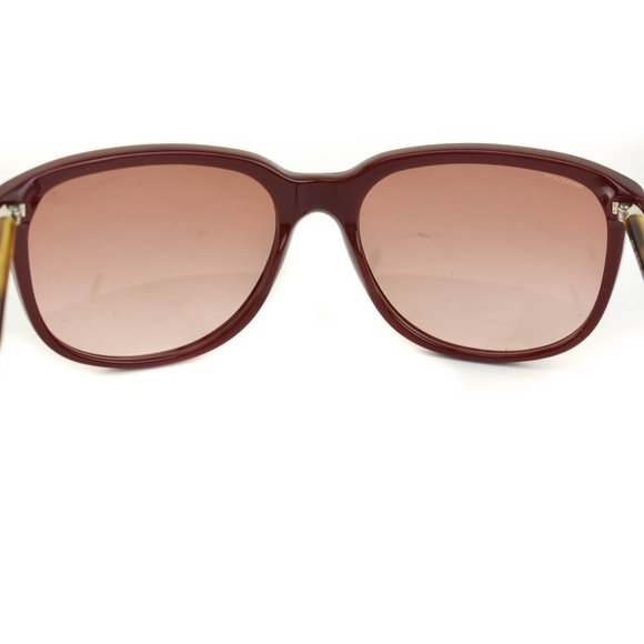 BURBERRY: Burgundy/Tortoise Brown Logo Sunglasses (g) - Picture 7 of 10